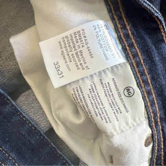 AG Adriano Goldschmied B-Type III Easy Men’s Jeans 33x31 Dark Wash Distressed - Picture 5 of 6